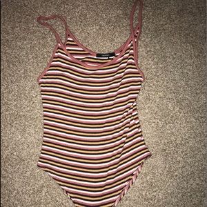 Striped body suit